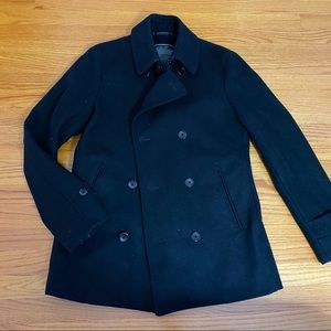 Men’s Uniqlo Black Double Breast Wool Coat